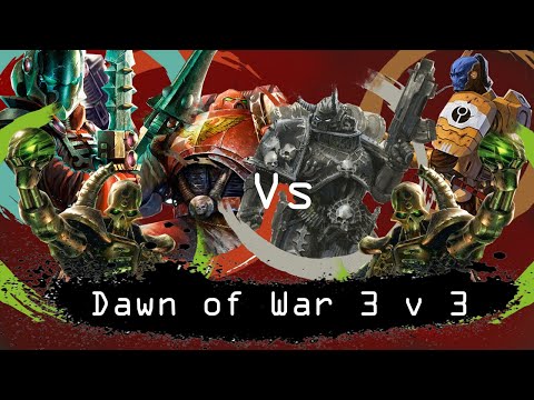 Dawn of War Soulstorm 3 v 3 Space Marines, Eldar, Necrons vs Chaos, Tau, Necrons