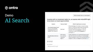 AI Search for Investor Obligations and Fund Documents | Ontra Insight for Funds