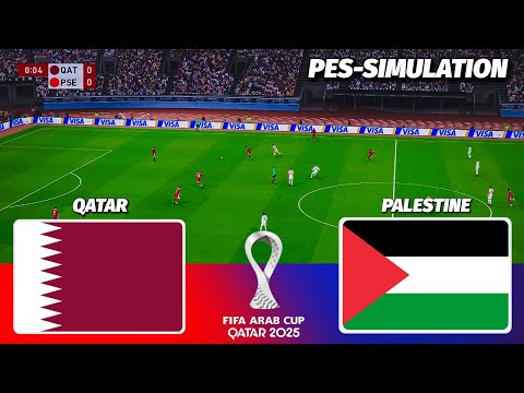 LIVE🔴| QATAR vs PALESTINE - FIFA ARAB CUP 2025 | PES 21 Simulation