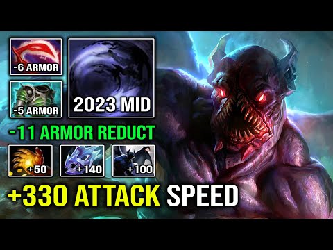 +330 MOON SHARD SPEED 1v5 Carry Desolator Nightstalker with 11 Armor Reduction Dota 2