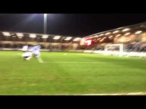 Dartford captain Elliot Bradbrook rattles the bar