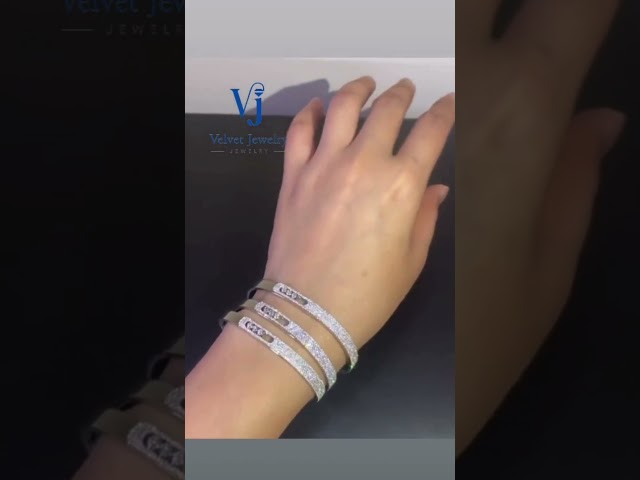 اسوارة موف نوا النحيفة-نص الماس من ميسيكا-ذهب عيار 18