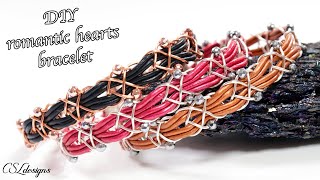 Romantic hearts braided wirework bracelet tutorial 😍