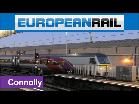 Irish Rail 201 loco 206 + Enterprise Train 9004 arrives at Connolly Station, Dublin