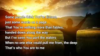 Chris Tomlin Who You are to me Lyrics