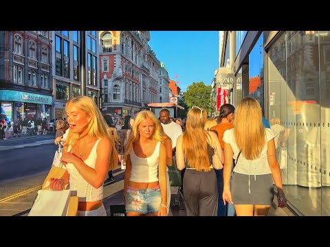 London Summer Streets | Golden Light West End Walk Tour 2025 | 4K HDR