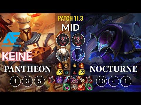 AF Keine Pantheon vs Nocturne Mid - KR Patch 11.3