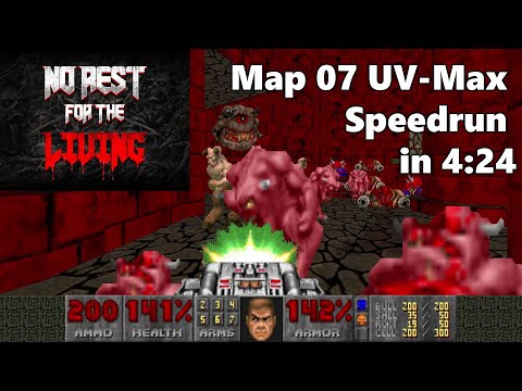 [Doom2] No Rest for the Living Map 07 "Baron's Banquet" UV-Max Speedrun in 4:24