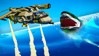 Giant MEGALODON Shark ATTACK and Tsunami Survival in Storm Works Multiplayer Gameplay!