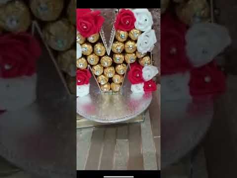 Ferrero Rocher and Rose filled    letter / inital birthday gift ♥️