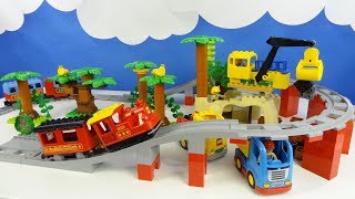 Строим из Lego Duplo, Lego Duplo New Train, Steam Train, Train Bridge and Tracks, Stone Quarry.