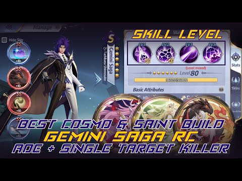 Saint Seiya Awakening - Gemini Saga RC Best Cosmo Build | AOE + Single Target Killer!!!