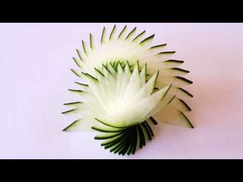 How to make cucumber peacock feathers