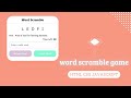 Word Scramble Game || HTML CSS & JavaScript || Word Game