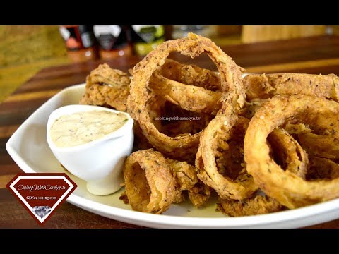 EASY CRISPY FRIED ONION RINGS RECIPE |Cooking With Carolyn