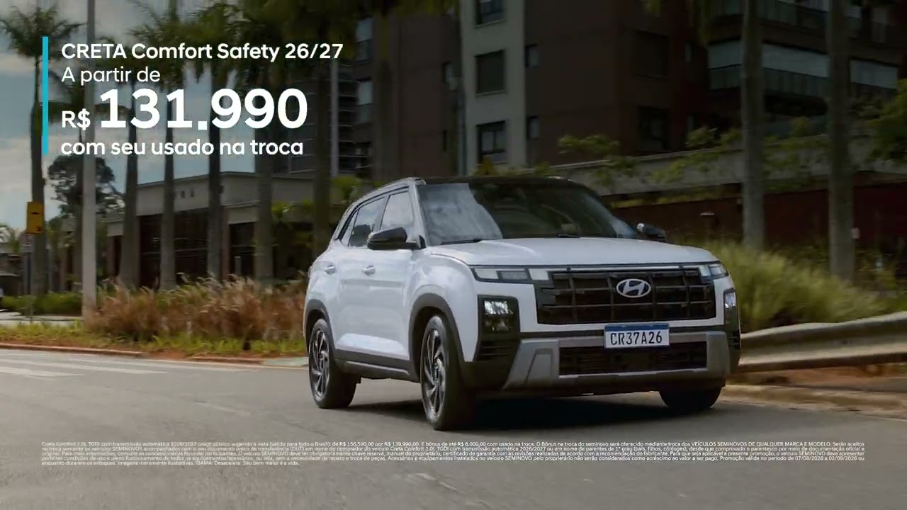 Hyundai CRETA 2027 com versões a partir de R$ 131.990 com seu usado na troca