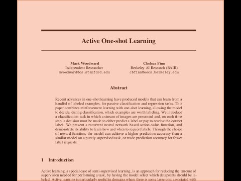Active One-shot Learning