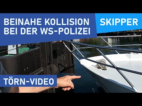 Hausboot mieten 2024: Beinahe Kollision bei der Wasserschutz-Polizei | Törn-Video | Hafenkino