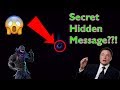 Secret Message in the Black Hole in Fortnite??!!