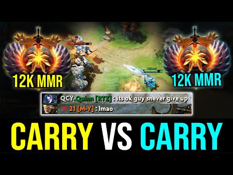 12,000 MMR BATTLE - Carry vs Carry - HOT MATCH! DOTA 2