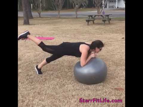 Stability ball incline plank leg lifts
