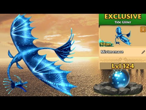 Mistmenace Max Level 124 Titan Mode - New Exclusive Tide Glider - Dragons:Rise of Berk