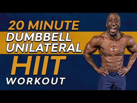 20 Minute Dumbbell Unilateral HIIT Workout – Full Body Workout
