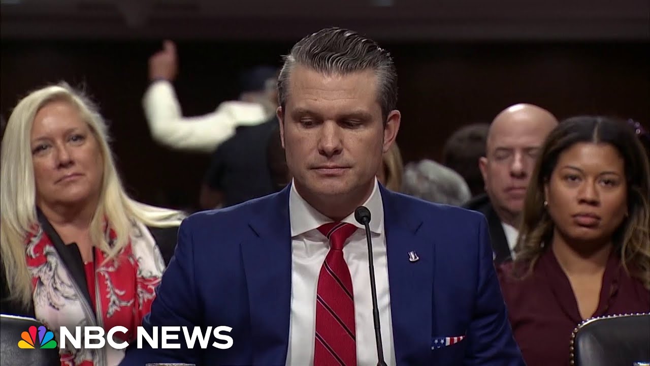 WATCH: Protesters interrupt Pete Hegseth's opening statement
