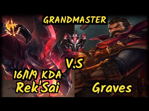 Warden (REK'SAI) vs GRAVES - 16/1/9 KDA JUNGLE GAMEPLAY - EUW Ranked GRANDMASTER