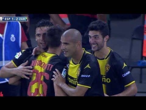 Gol de Hélder Postiga (1-2) en el RCD Espanyol - Real Zaragoza Jornada 2