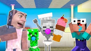 ШКОЛА МОНСТРОВ ДЕЛАЮТ МОРОЖЕНОЕ ГРЕННИ ПРОТИВ НУБИКОВ В МАЙНКРАФТ ИГРАЕМ НА GAMES FACTORY minecraft