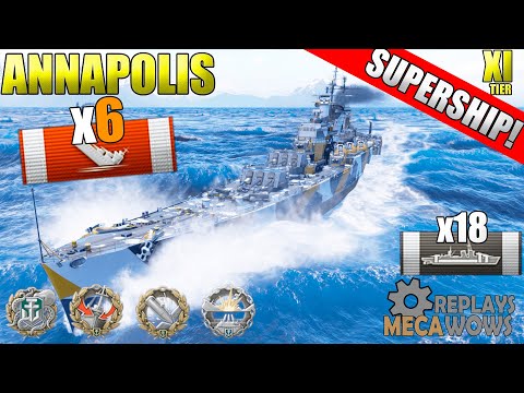 SUPERSHIP Annapolis  6 Kills & 291k Damage | World of Warships Gameplay 4k