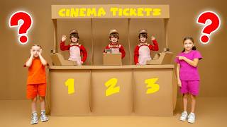 Kids Play in Cardboard Cinema: Wrong Doors Quest with Dinosaurs!