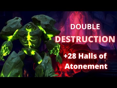 9.2 Shadowlands Kyrian Destruction Warlock Halls of Atonement +28