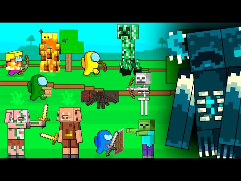 Minecraft Animation: Among Us vs Warden X Zombie EPIC Battle