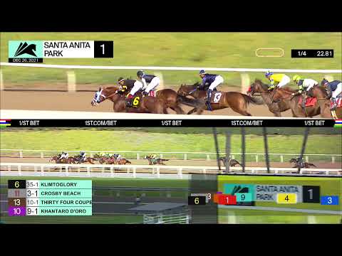 Blackadder wins Race 1 on Sunday, December 26th, 2021 at Santa Anita park.