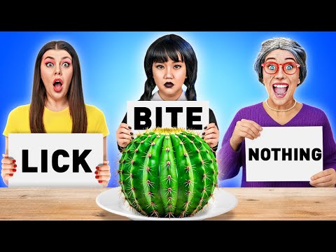 😜 BITE, LICK or NOTHING Challenge! Crazy Food Dares & Funny Reactions