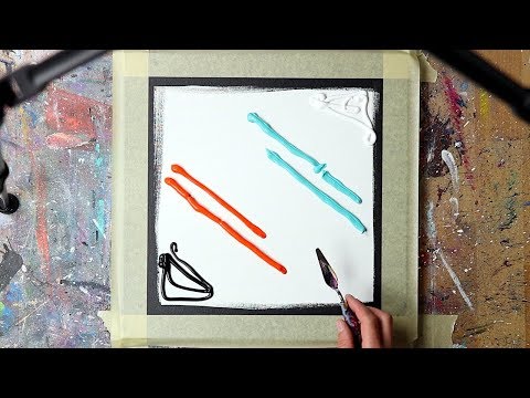 Abstract Painting / Easy / Acrylics / Palette Knife Techniques / Demo #039