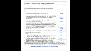 Figuring the Taxable Part of Your IRA Distribution (IRS Pub. 590-B, Worksheet 1-1)