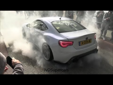 JDM Cars Leaving Go Japan 2022 - Burnouts, Accelerations, Anti-Lag Bangs, Flames & Loud Sounds!