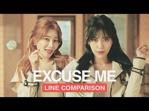 AOA - Excuse Me (Line Comparison) 「without Yuna」