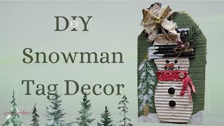 DIY Snowman Tag Card Using Cardboard 