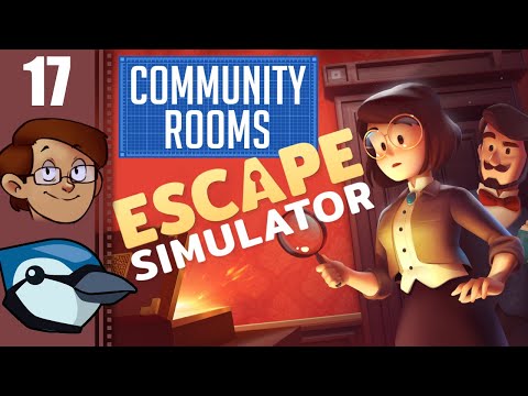 Let's Play Escape Simulator Co-op Part 17 - Community Rooms: Green Door, Golden Eagle Express