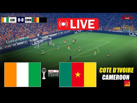 🔴LIVE : COTE D'IVOIRE vs CAMEROON | CAF Africa Nations Cup 2025 | Live Video Game Simulation pes