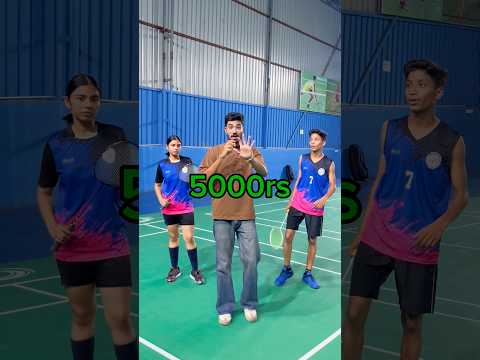 He beat her in badminton for 5k ?? #shorts #shortsfeed #challenge