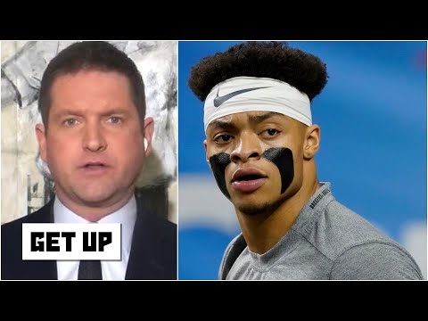 託德-麥克沙伊在他最新的模擬選秀中解釋了為什麼四分衛賈斯汀-菲爾茲會落到獵鷹隊的頭上。 (Todd McShay explains why QB Justin Fields falls to the Falcons in his latest Mock Draft | Get Up)