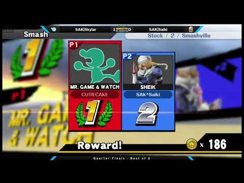 Game On Expo Smash 4 Quarter-Finals - SAK|Skylar (Mr. Game & Watch) vs SAK|Saiki (Sheik)