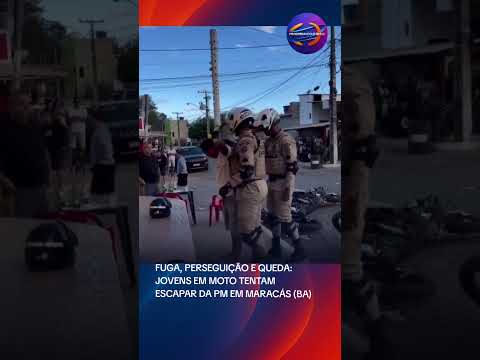 FUGA, PERSEGUIÇÃO E QUEDA: JOVENS EM MOTO TENTAM ESCAPAR DA PM EM MARACÁS (BA) #notíciaurgente