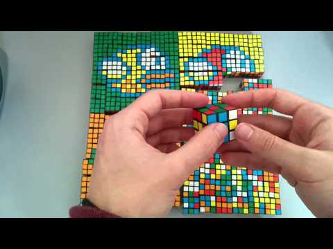 "Flappy Bird - Rubik's cube mosaic" by Simone Santarsiero, Youtube
Flappy Bird Rubik's Cube Mosaic by Simone Santarsiero