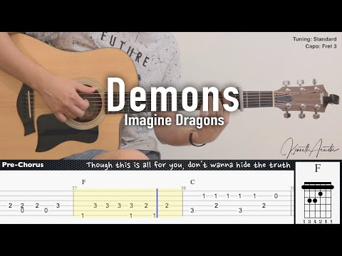 Demons - Imagine Dragons | Fingerstyle Guitar | TAB + Chords + Lyrics